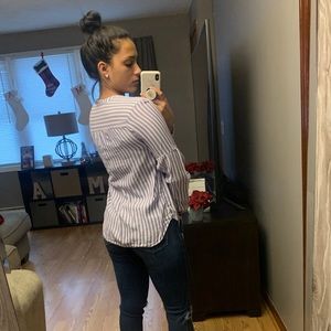 White and purple tunic top